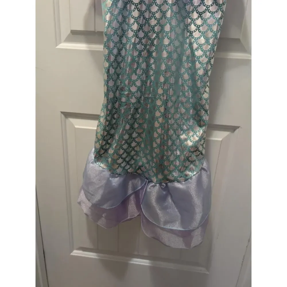Mermaid Halloween Costume Dress Girls Party Princess Cosplay Ariel Size 8-10 New